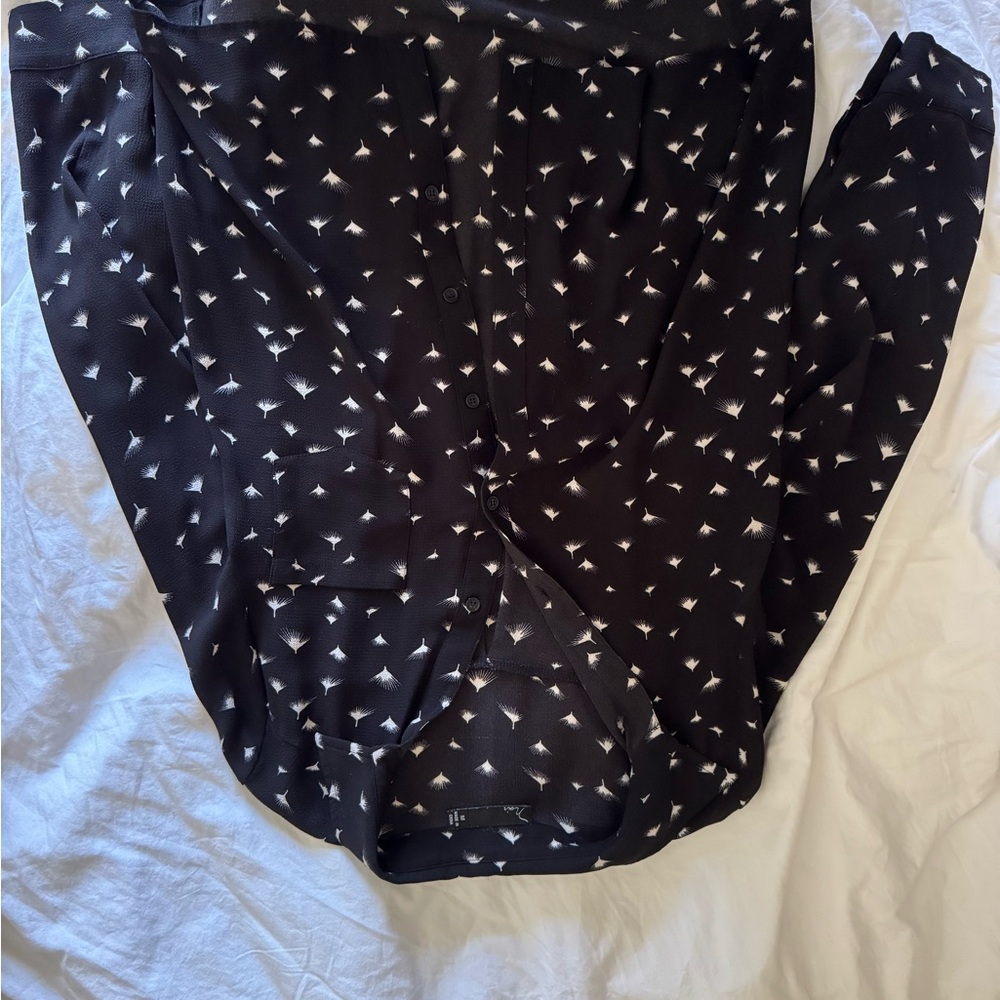Black and White Patterned Blouse